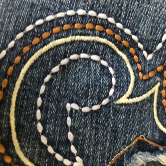 Medium blue denim embroidered jacket - Picture 3 of 4